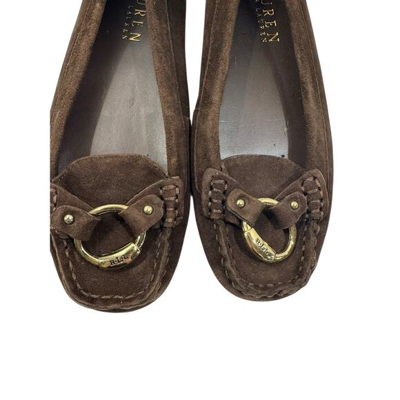 Lauren by Ralph Lauren Vintage 6 Brown Leather Suede Loafers Women Academic 90s - Picture 3 of 10